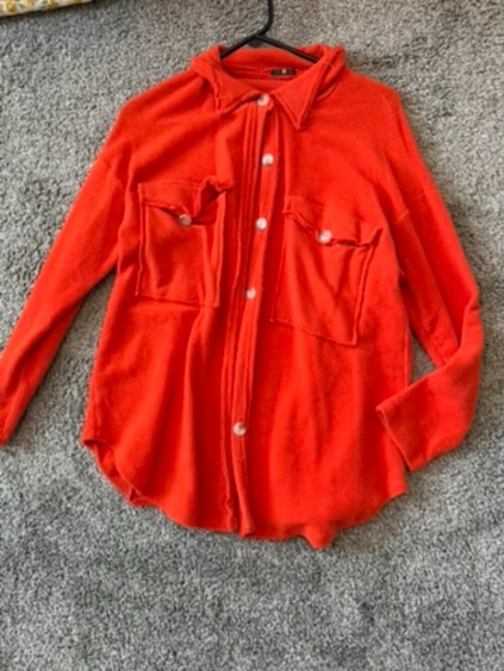 Bright orange button cardigan
